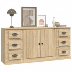 Sideboards 3 Stk. Sonoma-Eiche Holzwerkstoff