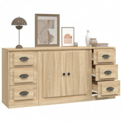 Sideboards 3 Stk. Sonoma-Eiche Holzwerkstoff