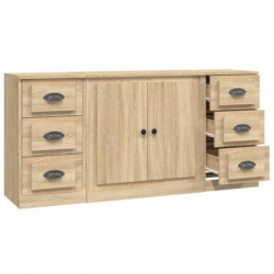 Sideboards 3 Stk. Sonoma-Eiche Holzwerkstoff