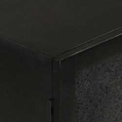 Sideboard Schwarz 55x30x77 cm Massivholz Mango und Eisen