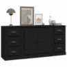 Sideboards 3 Stk. Schwarz Holzwerkstoff