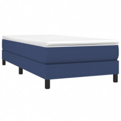 Boxspringbett mit Matratze Blau 90x200 cm Stoff