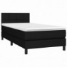 Boxspringbett mit Matratze Schwarz 90x190 cm Stoff