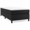 Boxspringbett mit Matratze Schwarz 100x200 cm Kunstleder