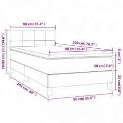 Boxspringbett mit Matratze Schwarz 90x200 cm Stoff