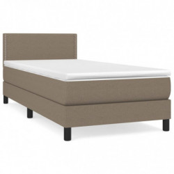 Boxspringbett mit Matratze Taupe 90x200 cm Stoff