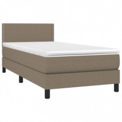 Boxspringbett mit Matratze Taupe 90x200 cm Stoff