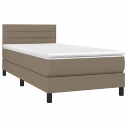 Boxspringbett mit Matratze Taupe 90x200 cm Stoff