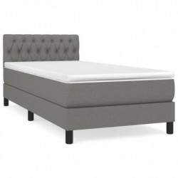 Boxspringbett mit Matratze Dunkelgrau 90x190 cm Stoff