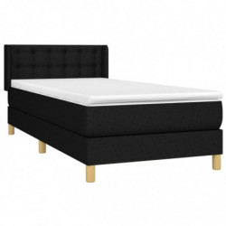 Boxspringbett mit Matratze Schwarz 90x190 cm Stoff