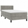 Boxspringbett mit Matratze Hellgrau 80x200 cm Samt