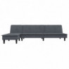 Schlafsofa in L-Form Dunkelgrau 255x140x70 cm Samt