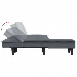 Schlafsofa in L-Form Dunkelgrau 255x140x70 cm Samt