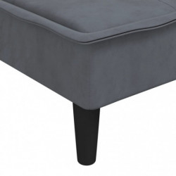 Schlafsofa in L-Form Dunkelgrau 255x140x70 cm Samt