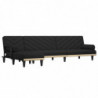 Schlafsofa in L-Form Schwarz 260x140x70 cm Stoff