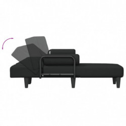 Schlafsofa in L-Form Schwarz 260x140x70 cm Stoff