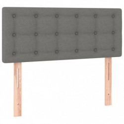 Boxspringbett mit Matratze & LED Dunkelgrau 90x190 cm Stoff