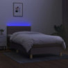 Boxspringbett mit Matratze & LED Taupe 90x200 cm Stoff