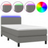 Boxspringbett mit Matratze & LED Dunkelgrau 90x190 cm Stoff