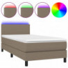 Boxspringbett mit Matratze & LED Taupe 90x200 cm Stoff