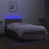 Boxspringbett mit Matratze & LED Taupe 90x200 cm Stoff