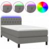 Boxspringbett mit Matratze & LED Dunkelgrau 90x190 cm Stoff