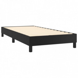 Boxspringbett mit Matratze & LED Schwarz 100x200 cm Kunstleder