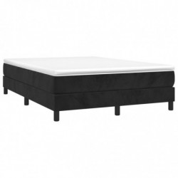 Boxspringbett mit Matratze Schwarz 140x200 cm Samt