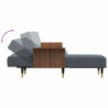 Schlafsofa in L-Form Dunkelgrau 279x140x70 cm Samt