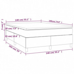 Boxspringbett mit Matratze Dunkelblau 140x190 cm Samt