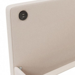 Tagesbett mit Matratze USB Creme Stoff 90x200 cm