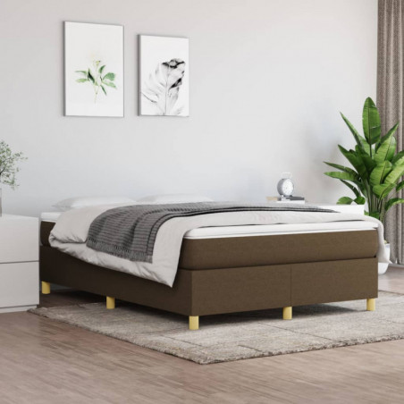 Boxspringbett mit Matratze Dunkelbraun 140x200 cm Stoff