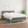 Boxspringbett mit Matratze Dunkelgrau 140x190 cm Stoff