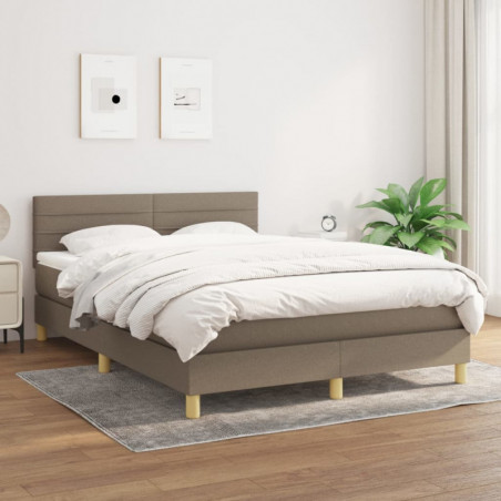 Boxspringbett mit Matratze Taupe 140x190 cm Stoff