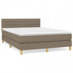 Boxspringbett mit Matratze Taupe 140x190 cm Stoff