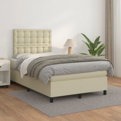 Boxspringbett mit Matratze Creme 120x200 cm Kunstleder