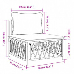 Garten-Mittelsofa mit Kissen Anthrazit Gewebe