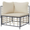 Garten-Ecksofa mit Beige Kissen Poly Rattan