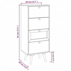 Highboard mit Schubladen 40x30x95 cm Holzwerkstoff