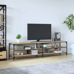 TV-Schrank Sonoma-Eiche 200x30x50 cm Holzwerkstoff und Metall
