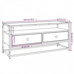 TV-Schrank Braun Eichen-Optik 100x35x45 cm Holzwerkstoff