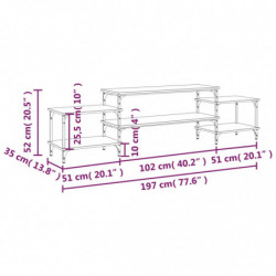 TV-Schrank Braun Eichen-Optik 197x35x52 cm Holzwerkstoff