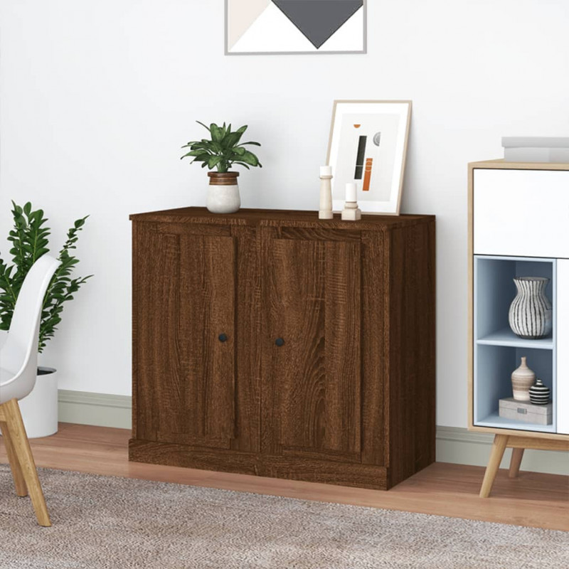 Sideboards 2 Stk. Braun Eichen-Optik 37,5x35,5x67,5 cm