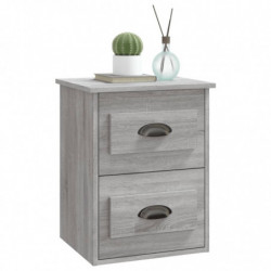 Wand-Nachttische 2 Stk. Grau Sonoma 41,5x36x53 cm