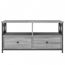 TV-Schrank Grau Sonoma 90x33x45 cm Holzwerkstoff & Eisen