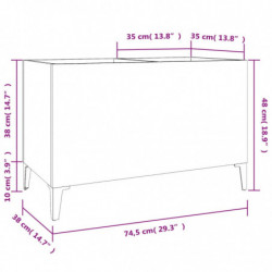 Plattenschrank Betongrau 74,5x38x48 cm Holzwerkstoff