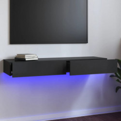 TV-Schrank mit LED-Leuchten Hochglanz-Grau 120x35x15,5 cm