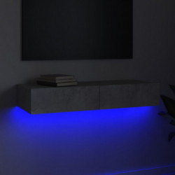 TV-Schrank mit LED-Leuchten Betongrau 90x35x15,5 cm