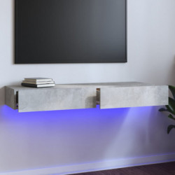 TV-Schrank mit LED-Leuchten Betongrau 120x35x15,5 cm