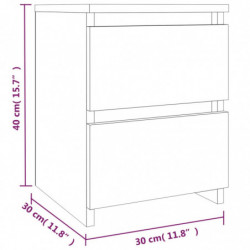 Nachttische 2 Stk. Grau Sonoma 30×30×40 cm Holzwerkstoff